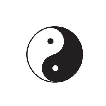 Sticker decorativ, Yin si Yang, Negru, 70x66 cm Sticker decorativ, Yin si Yang, Negru, 70x66 cm