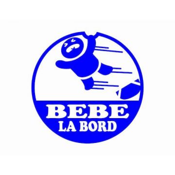 Sticker autocolant - Bebe la bord viteza - 10 x 10 cm - Albastru