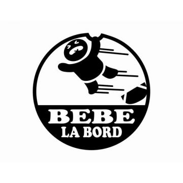Sticker autocolant - Bebe la bord viteza - 10 x 10 cm - Negru