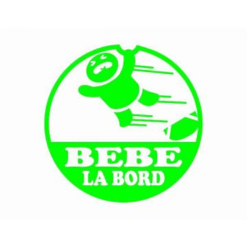 Sticker autocolant - Bebe la bord viteza - 10 x 10 cm - Verde deschis