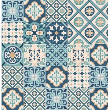 Autocolant perete, faianta stil marocan, multicolor, 45cmx2m, Vénilia, Cassablue
