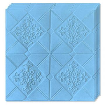 Set 30x Tapet 3D Teno®, suprafata acoperire 14.7 mp, autoadeziv, perete/tavan, model floral, waterproof, usor de montat, design modern, 70x70 cm, albastru Set 30x Tapet 3D Teno®, suprafata acoperire 14.7 mp, autoadeziv, perete/tavan, model floral, waterproof, usor de montat, design modern, 70x70 cm, albastru